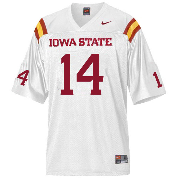 Men #14 Michal Antoine Jr. Iowa State Cyclones College Football Jerseys Sale-White - Click Image to Close